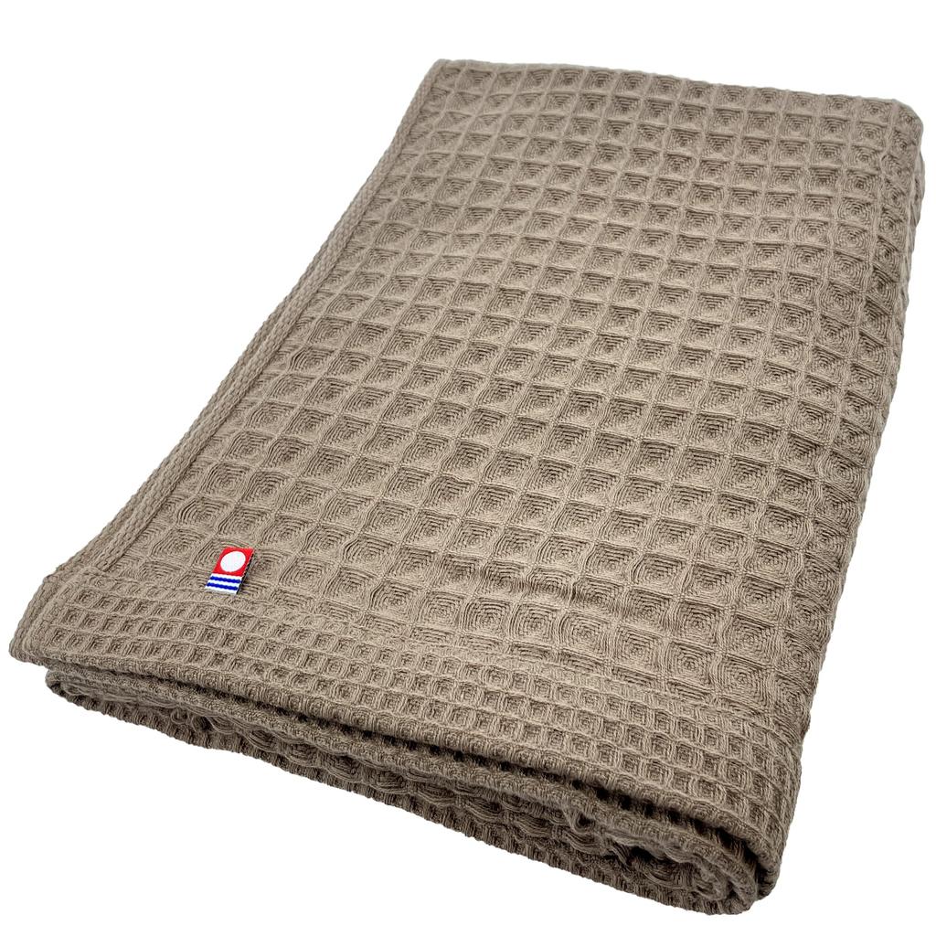 Imabari Waffle Cube Bath 1 63cm X Made In Waffle Smooth To the Low Shedding Towel, Piece, Brown, 130cm, Japan, Fabric, Thin, Quick-Drying, Touch,