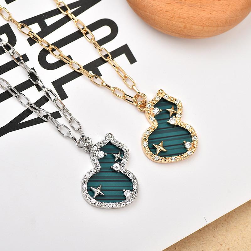 Stunning Titanium Steel Starry Gourd Necklace For Men And Women With Elegant Design