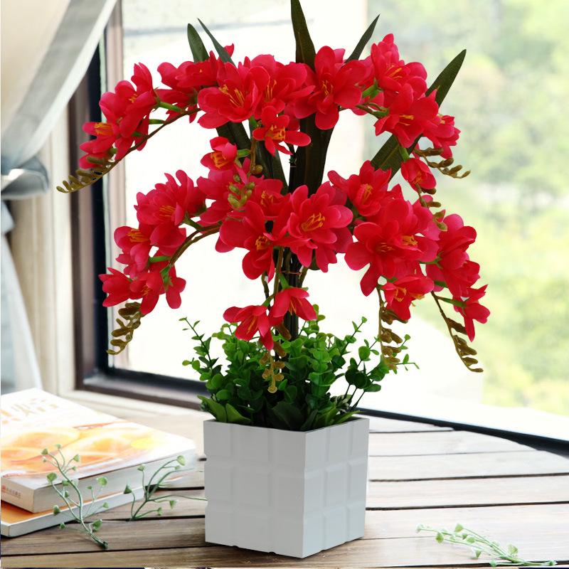 Artificial Phalaenopsis Flower Set: Indoor TV Cabinet Decor