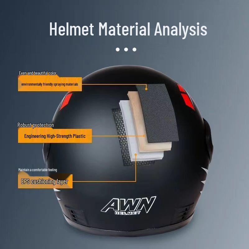 Autumn/Winter Anti-fog Electric Motorcycle Helmet, Class A Safety, Unisex.