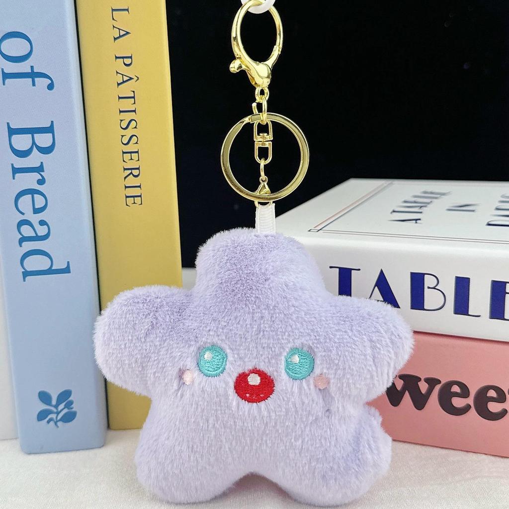 Creative Star Plush Doll Keychain: Girlish Heart Backpack Charm Ornament