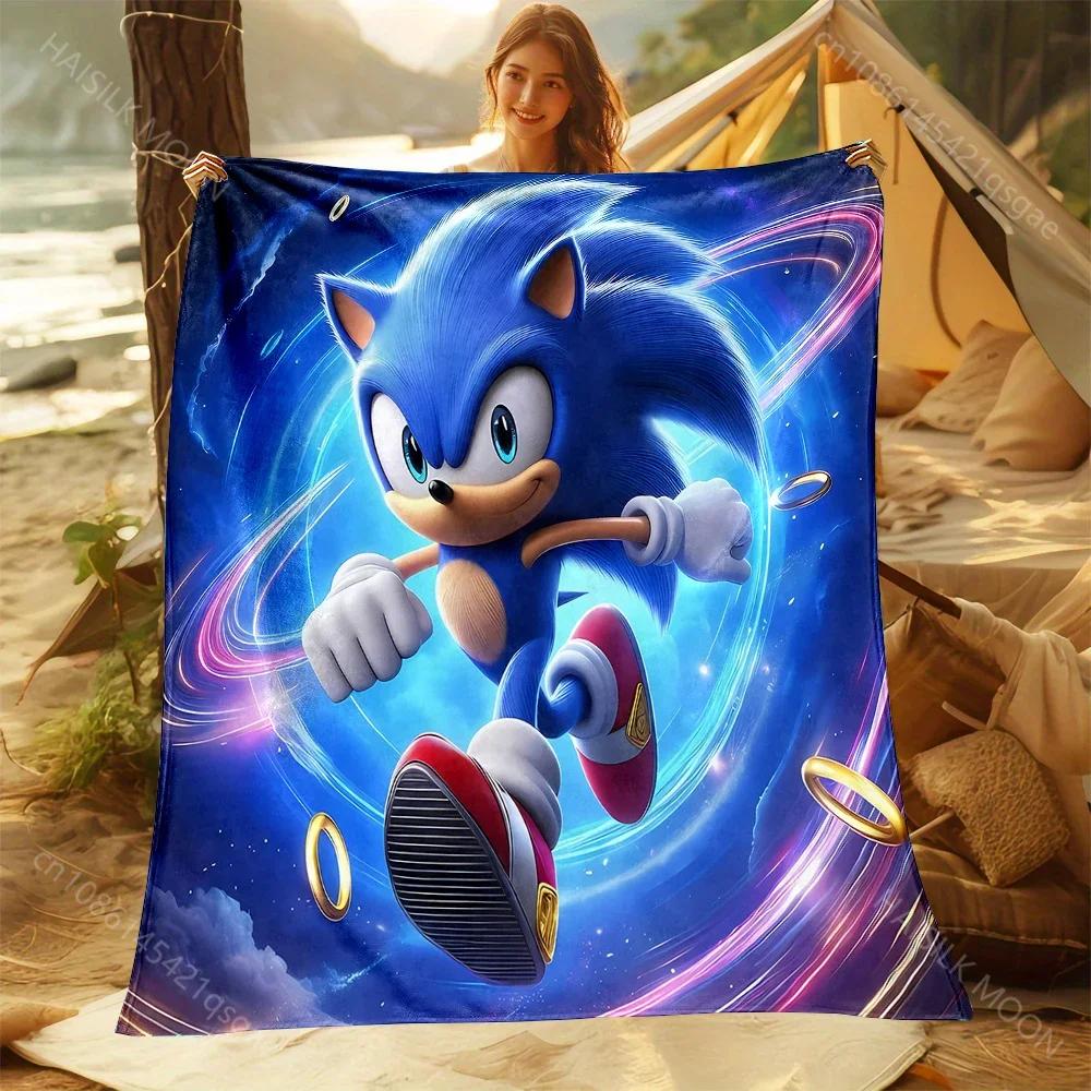 Speedy Hedgehog Print Throw Blanket for Home  Travel Soft Comfortable Cartoon Blanket for Adults Kids Great Gift Idea