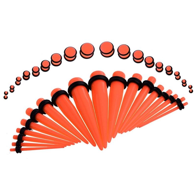 36pcs/lot Acrylic Ear Gauge Taper and Plug Stretching Kits Mixed Color Ear Flesh Tunnel Expansion Body Piercing Jewelry