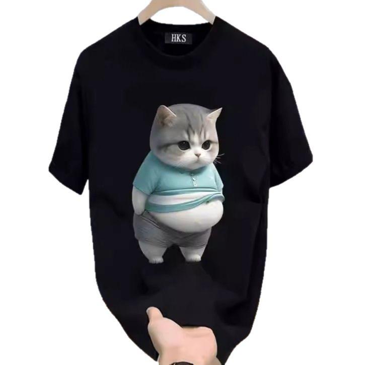 Trendy Brand Short-Sleeved Pure Cotton Men'S Printed T-Shirt Trendy Men'S And Women'S Versatile Round Neck T-Shirt Men'S