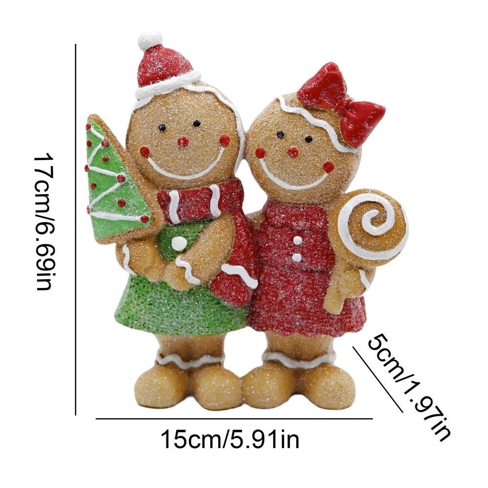 

Gingerbread Man Figurine Couple Gingerbread Collectible Ornament Small Christmas Statue For Men Women Kids Girls Boys Dinner