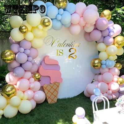 120 piezas de globos macarrones dobles, guirnalda para decoración de fiesta de cumpleaños, arco de globos azul, verde, maca, rosa y amarillo, decoración para baby shower y boda