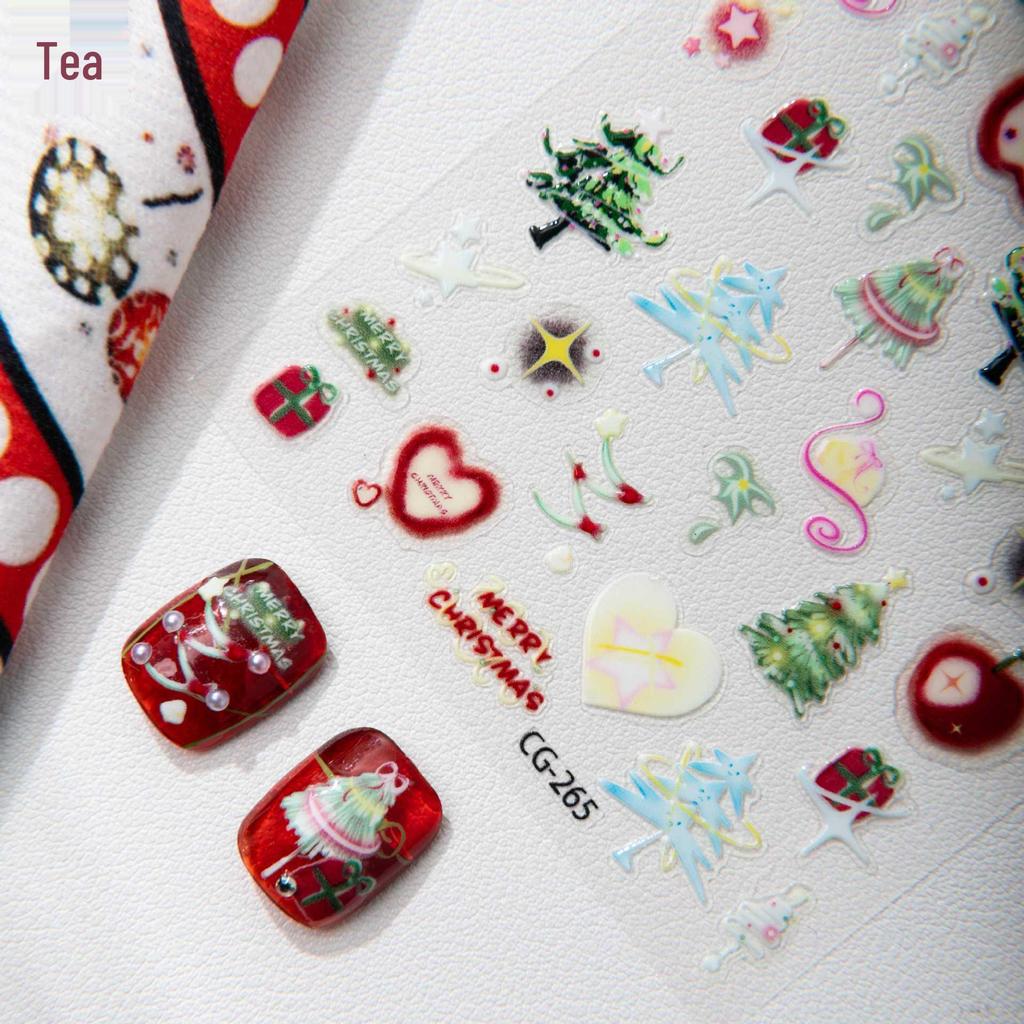 Cyansea Christmas Apple Tree Jelly Nail Art Stickers - Hot Selling DIY Planner Decals