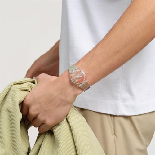 Swatch Turner's Scarlet Sunset Watch, Pink, SO28Z700