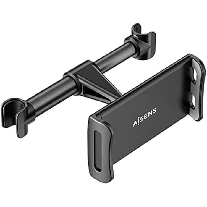 AISENS MSC1P-107 Adjustable Car Mount (1 Pivot) for Headrest for Phone/Tablet, Black