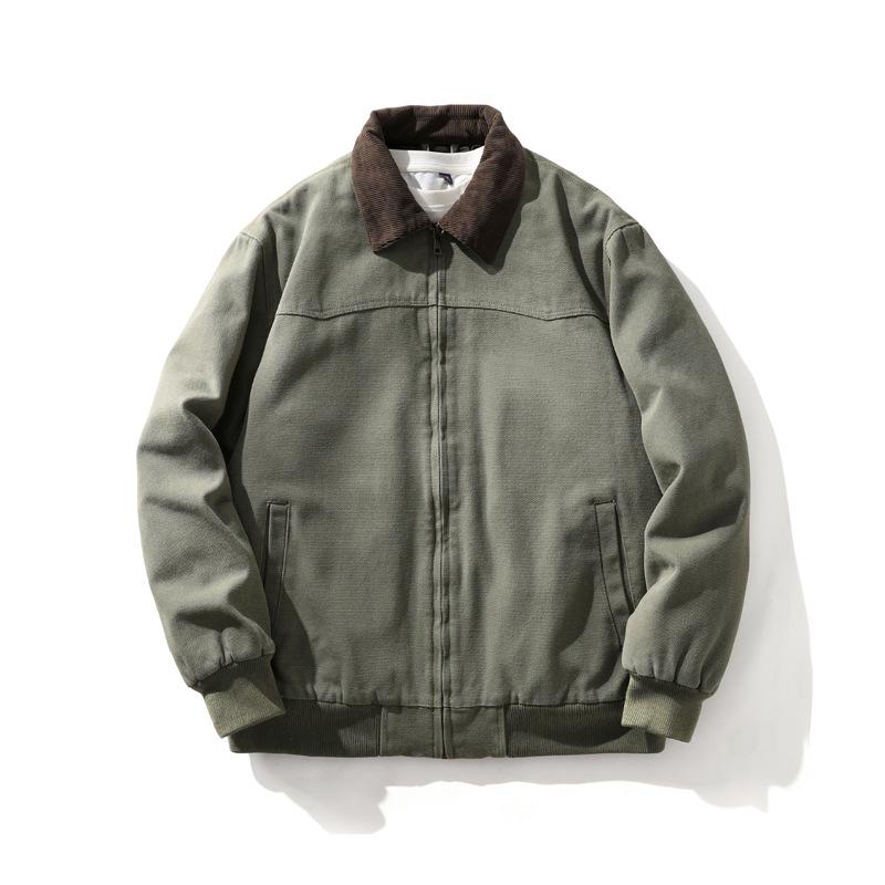 

Winter American Retro Detroit Men s Thickened Washed Gouguese Heavy Canvas Retro Cotton Clothes Lapel Jacket Top 3XL