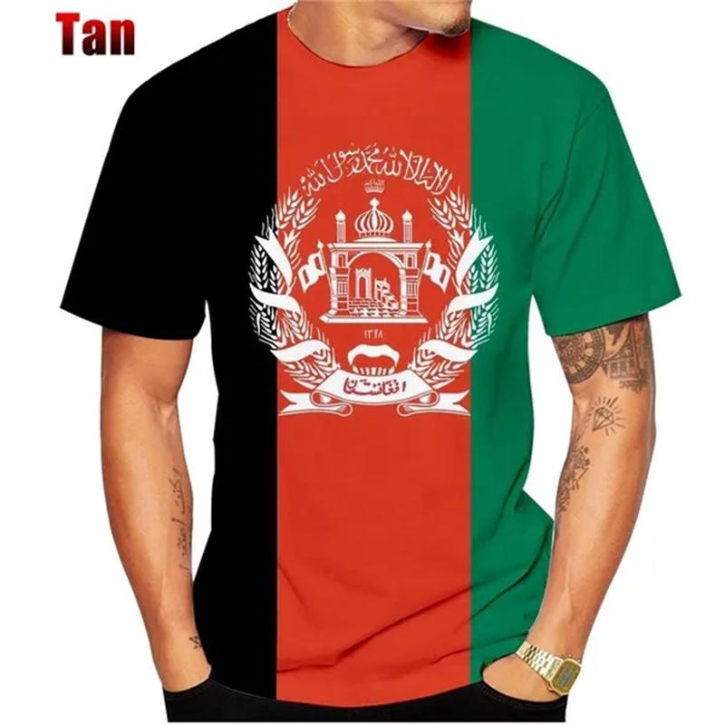 

Футболка з тривимірним друком у літньому стилі з прапором Афганістану. Чоловічий і жіночий одяг. Одяг із круглим вирізом. Топи з короткими рукавами. Вуличний одяг. Футболка. XXL
