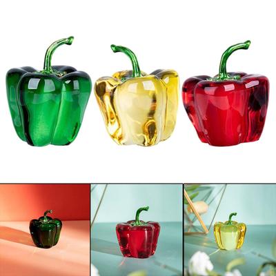 Crystal Figurines Chili Pepper Vegetable Collectible Gift Table Party Decoration Christmas for
