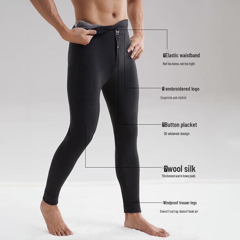 Men's Thermal Fleece Long Johns with Knee Protection
