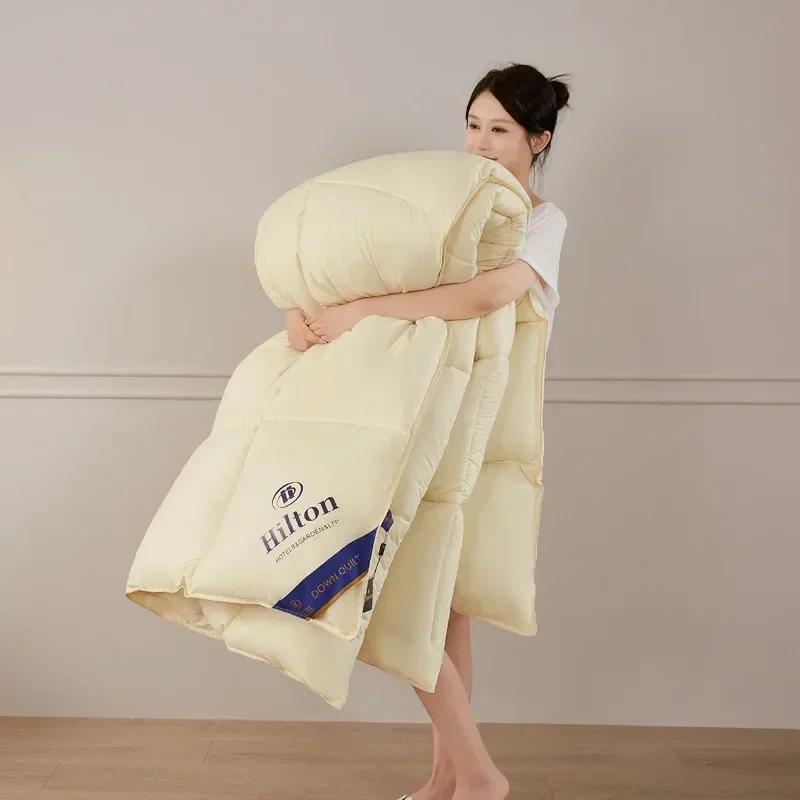 

Anti-feather cloth 95 white goose down duvet silent winter quilt warm hotel gift quilt quilt core for home use 150x200cm2kg бежевый