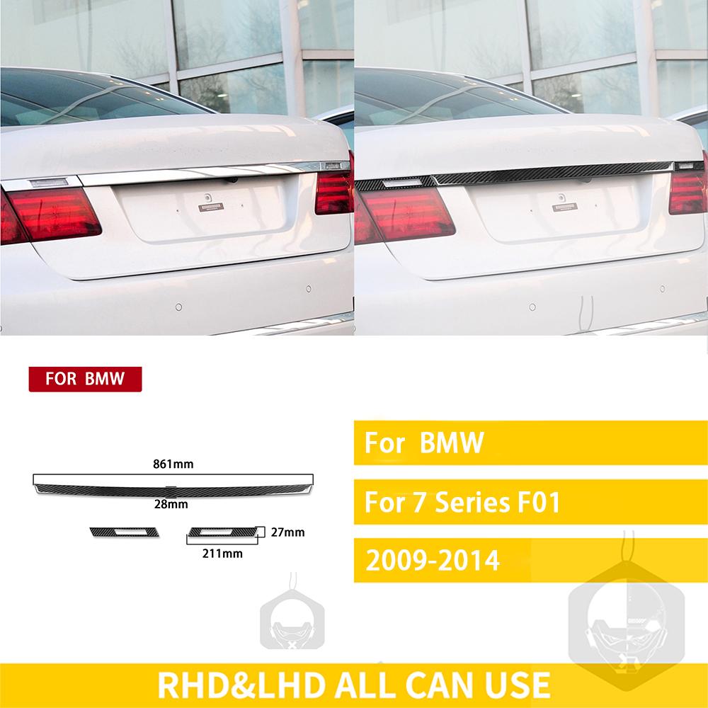For BMW 7 Series F01 2009-2014 Accessories Car Carbon Fiber Exterior Trunk Trim Strip Sticker
