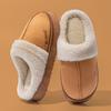 Autumn and winter plush cotton slippers indoor home soft bottom non-slip warm couple plush lace cotton slippers
