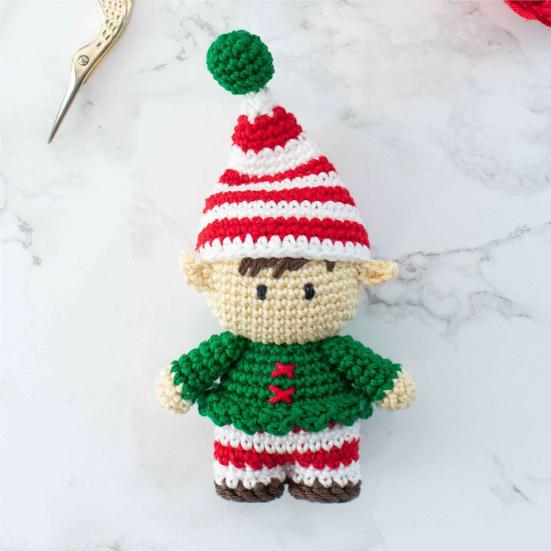 Christmas Crochet Kit Crochet Starter Kit with Step-by-Step Video Tutorials Santa Claus Nutcracker Green Elf Knitting Set for Beginners