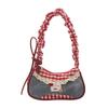 Borse a Scacchi Carine Borsa Dolce in Pizzo da Sotto Borsa a Spalla Tracolla con Fiocco Moda Y2k Borsa a Spalla Casual