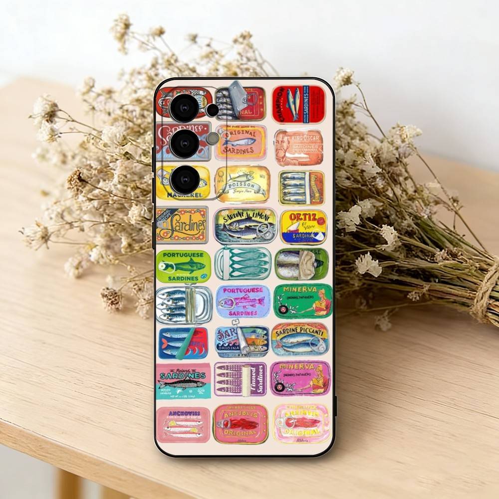 S-Sardines F-Fish Art Phone Case For Samsung S25,S24,S21,S22,S23,S30,Ultra,S20,Plus,Fe,Soft Silicone Black Cover