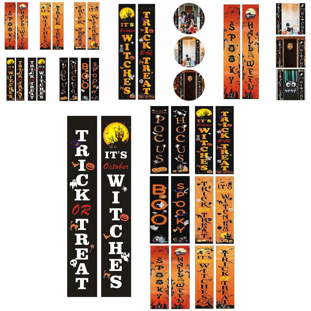 Exquisite Printed Halloween Couplet Banner High Quality Durable Party Decor