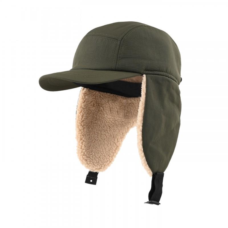 Unisex Warm Fleece Lined Earflap Cap With Curved Brim Winter Hat Outdoor Cycling Daily Wear