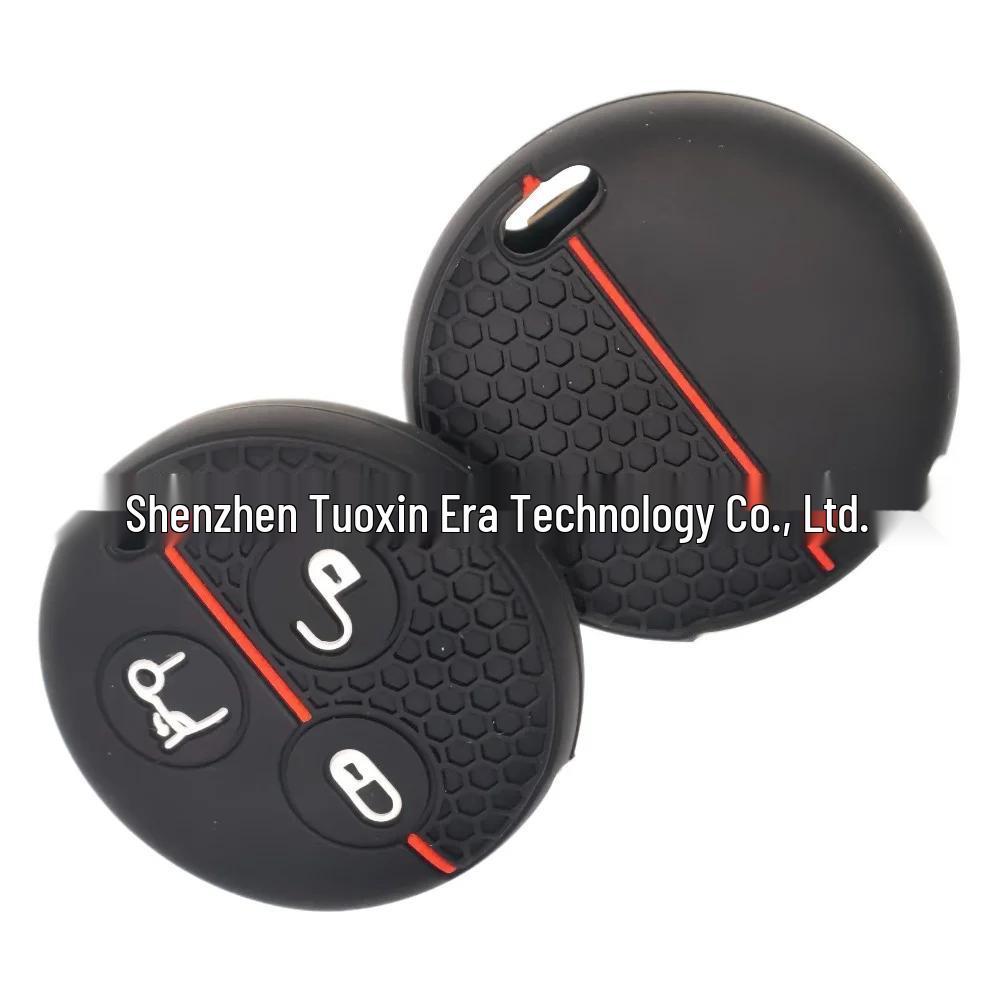 Silicone Key Cover for Mercedes Smart Fortwo (3-Button, Honeycomb Pattern, No Logo)
