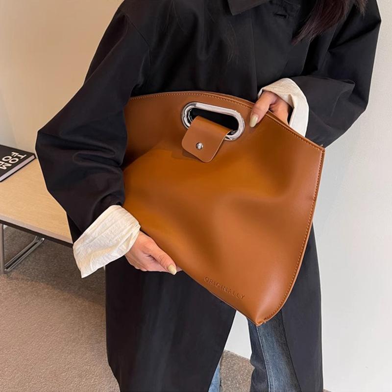 

Bag Handheld Briefcase Large Capacity Tote Computer Bag Work Fashion Women S Bag Luggage коричневий