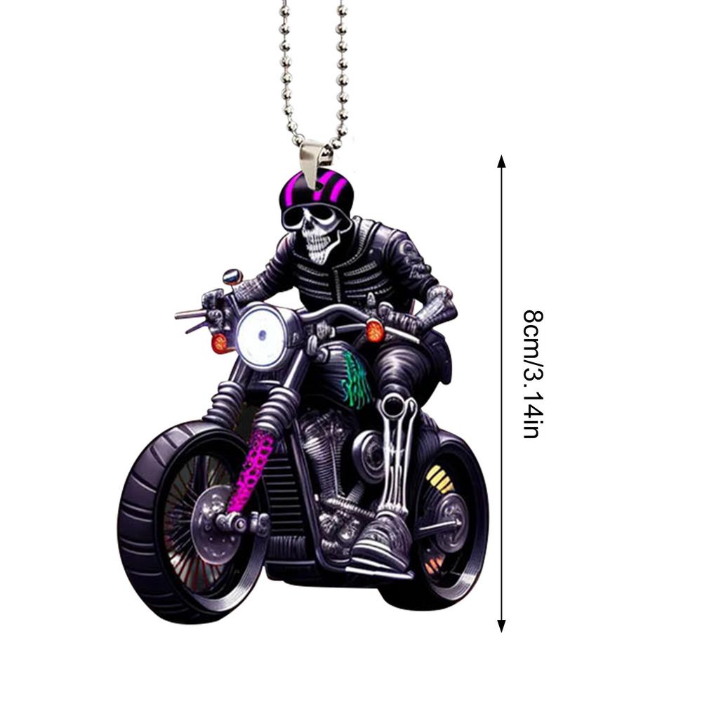 

Автомобильный акриловый скелетный орнамент 2D плоский акриловый кулон необычный скелет автомобильная отделка сезонные украшения со шнурком для ключа фиолетовый