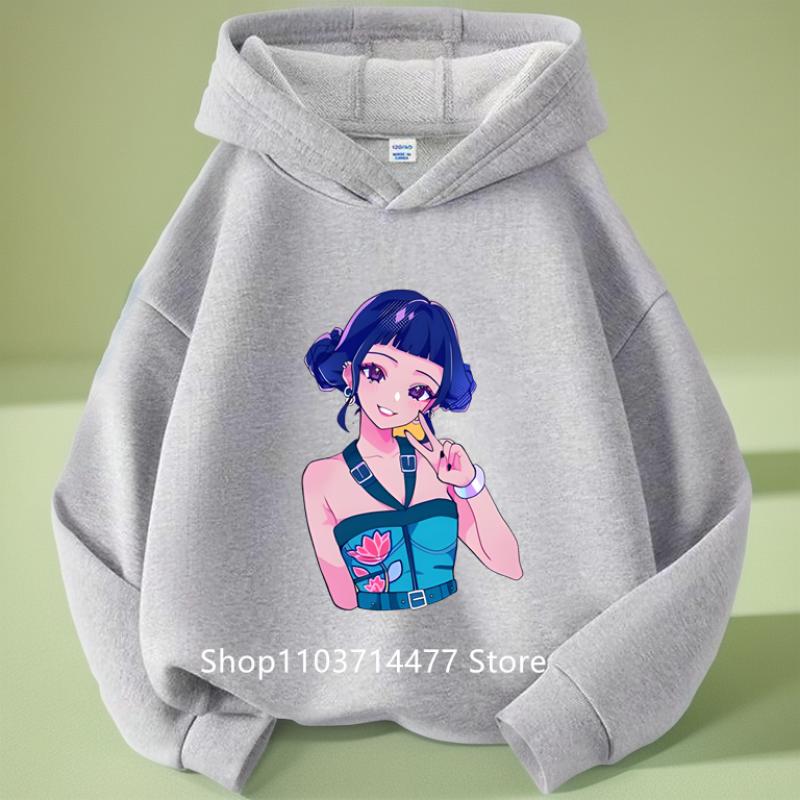 K-pop Mikiny Lovců démonů Chlapci Dívky Dlouhý rukáv Svrchní oděv Saja Chlapecký potisk Mikina s kapucí pro děti Módní svetr Dětské topy