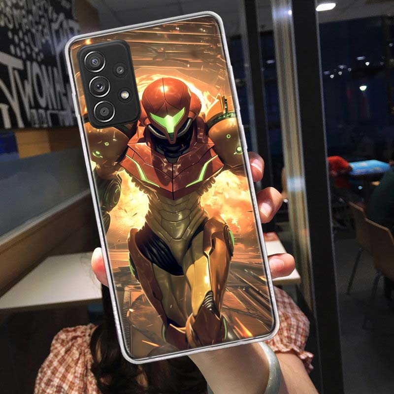 Game M-METROID Phone Case for Samsung A54 A57 A37 A17 A14 A15 A12 A24 A34 A55 A35 A25 A52S A07 A05S A04S A22 A32 A72 Galaxy Note