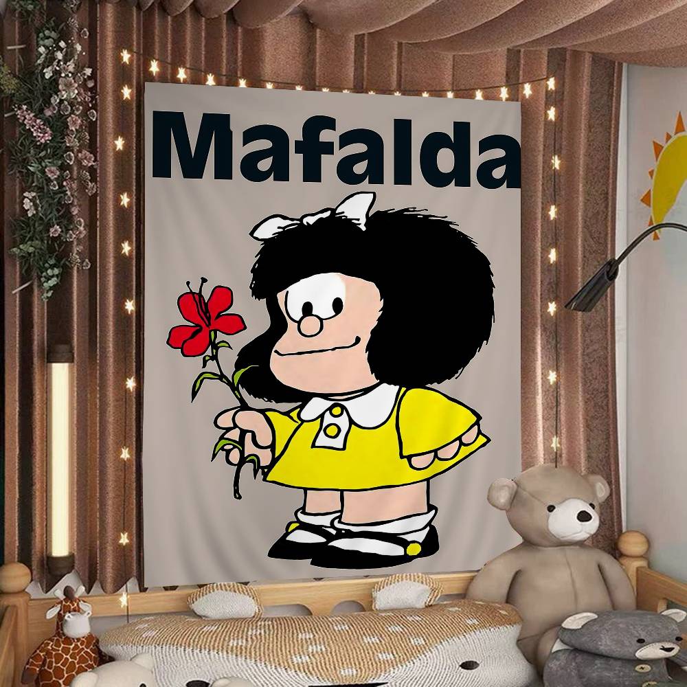 Cartoon MMafalda DIY Wall Tapestry For Living Room Home Dorm Decor Wall Art Decor