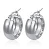 European and American fashion simple ins wind round earrings French women's explosive combination series titanium steel niche titanium steel earrings