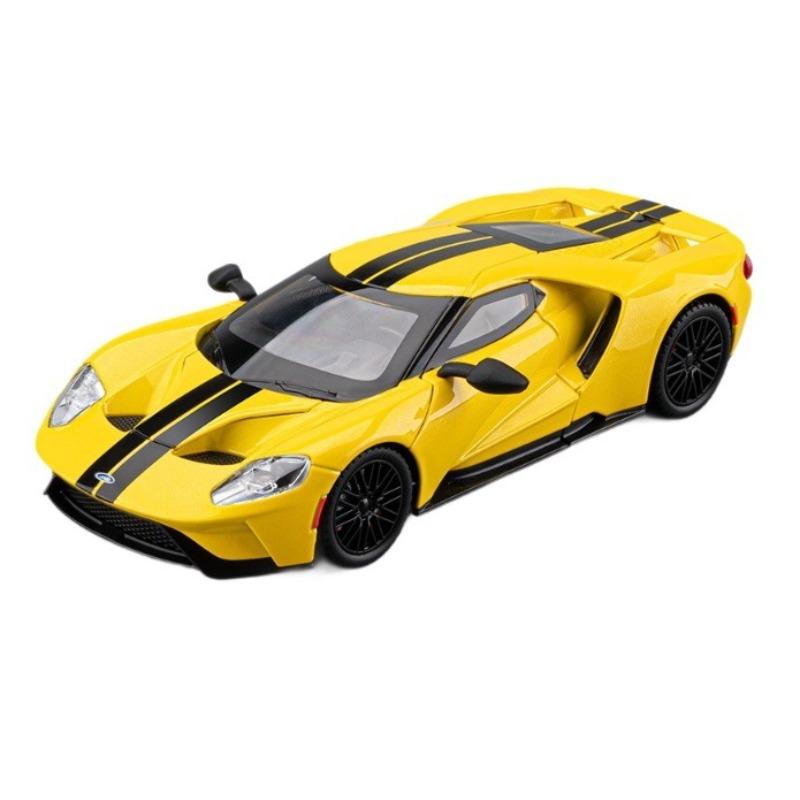 

Diecast Alloy Car Model of 1/24 Ford GT Sports Car Sound and Light Pull-back Toy Car for Children Collection Miniature Voiture жёлтый
