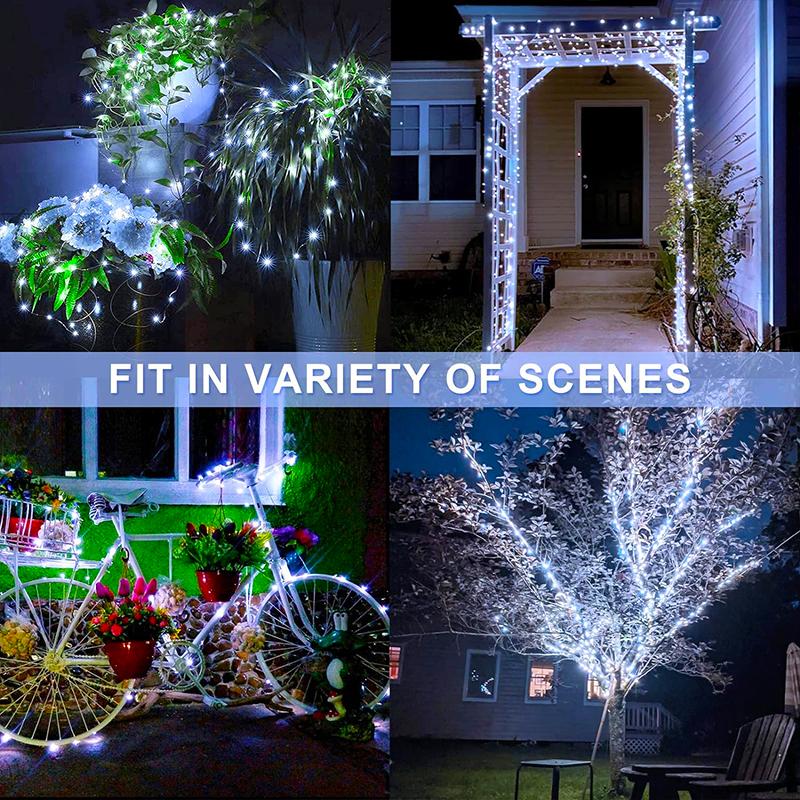 Outdoor LED Solar String Lights Wedding Xmas Decor Garden Solar Fairy Lights Waterproof for Patio Street Trees Balcony Yard