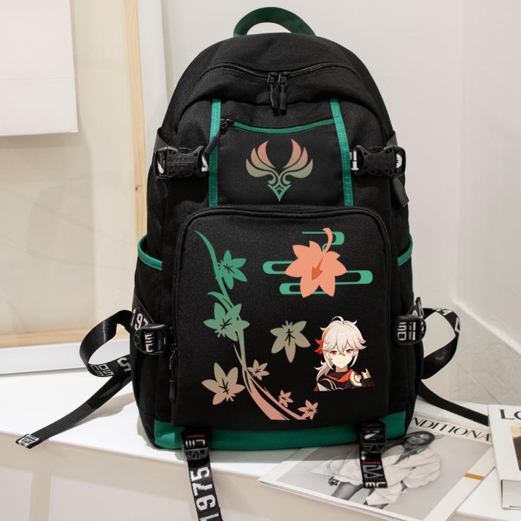 Genshin Impact Kazuha Anime School Backpack Large Capacity for Teens Students Unisex Travel Bag