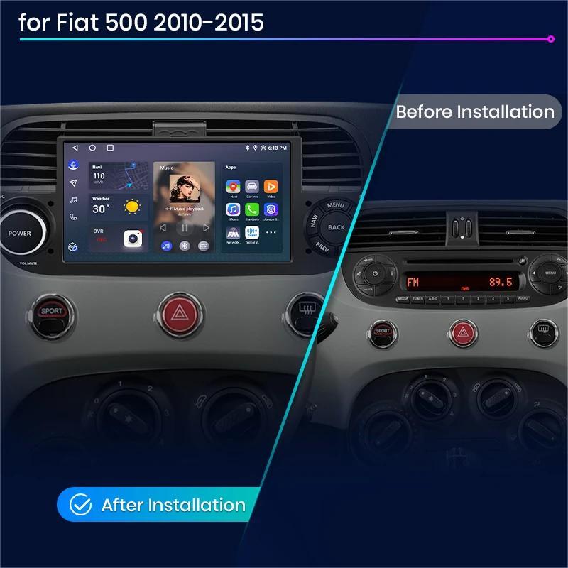 Android 13 Car Radio Player For FIAT 500 Abarth 2007-2015 Multimedia GPS Navigation autoradio Support Carplay RDS DAB