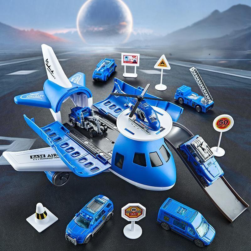 Toy Big Airplane Cars Vehicle Transport Passenger Simulate Plane Fire Truck Gift