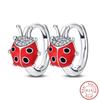 Pendientes de Plata de Ley 925 para Mujer con Diseño de Mariquita, Mariposa, Libélula y Flor de Iris Adecuados para Bodas y Fiestas Joyería Exquisita