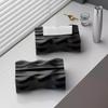 Creative Black Resin Tissue Box High-end Living Room Dining Table Napkin Box Household Irregular Storage Tube Home Decoration