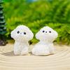 Set Of 10 Bichon Frise Puppys Miniature Sculptures for DIY Terrariums and Office Decoration