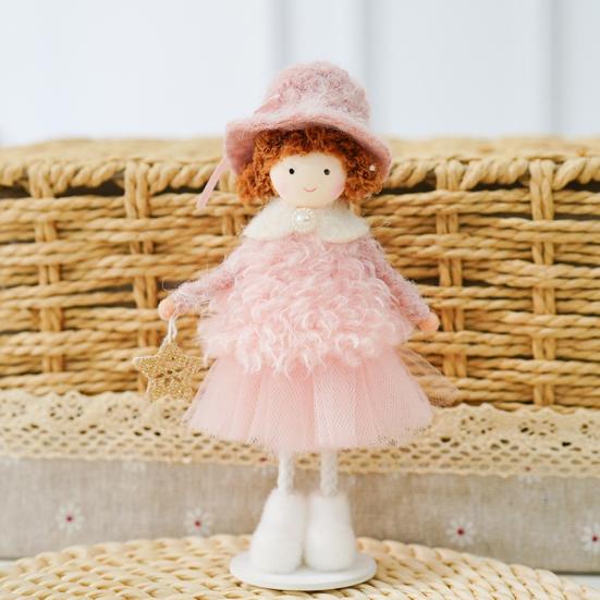 Christmas Angel Doll Ornaments Tabletop Small Plush Fairy Elf Figurine for Thanksgiving New Year Birthday Wedding Valentine's Day Party Decoration