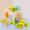 Children Wooden Puzzle Toy Shape Recognition Intelligence Building Festival Gift