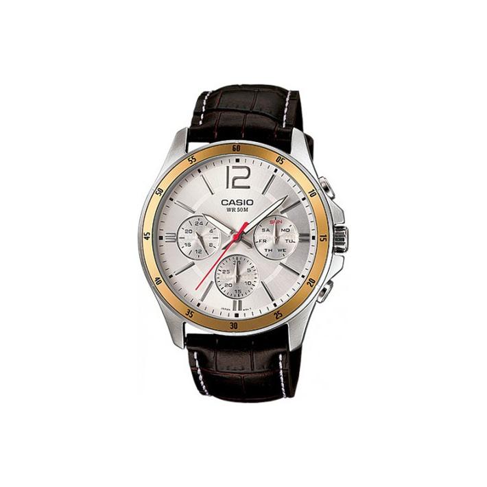 CASIO Men Standard Series 47mm Silver Watch MTP-1374L-7A MTP-1374L-7A White Dial Regular Box