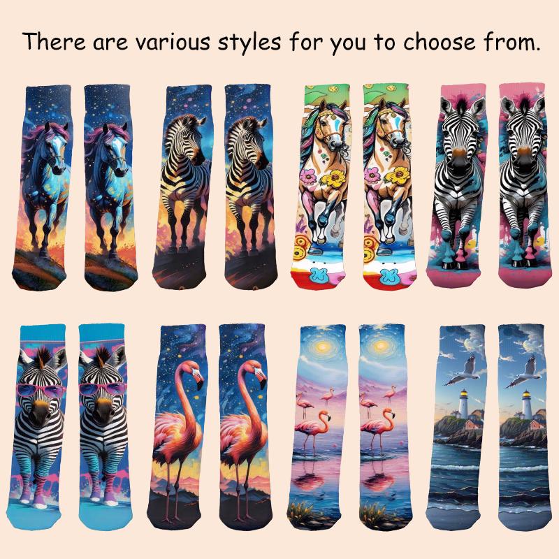 Funny Animal Socks Cat Dog Socks for Men Women Teens Christmas Gift Adult Women Men Teens Gag White Elephant Gifts