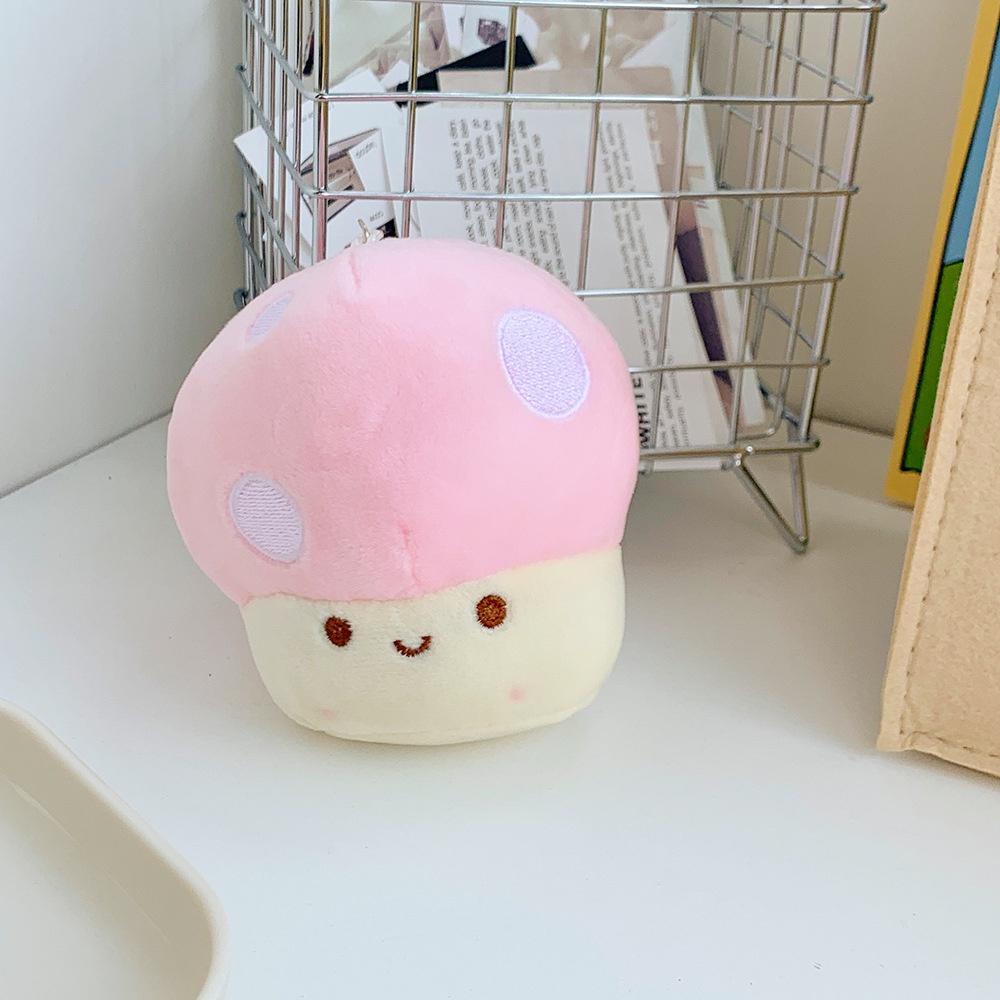 Cute Cartoon Mushroom Plush Doll Keychain Soft Stuffed Toy Car Keyring Pendant Kids Gift