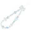 LUVI Beaded Phone Charm Lanyard Wrist Strap Love Heart Bow Beads Butterfly Chain Flower String Pearl Bling Bracelet Keychain Cute Fashion for Women