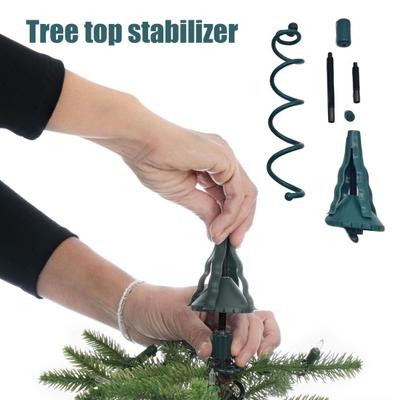 Christmas Tree Topper Holder Universal Twist-On Tree Topper Stabilizer Metal/Plastic Green Support Rod Fits All Base Types for Treetop Ornaments