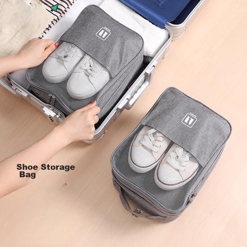 Etravel Travel Shoe Storage Bag, Handheld Luggage Bag, Gray