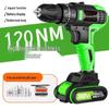 High-Power Brushless Cordless Drill with Rechargeable Lithium Battery, Two-Speed Electric Screwdriver & Impact Function