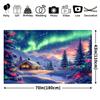 1Pcs Christmas Snow Cabin Northern Lights Decoration Background Winter Backdrop For Photo Studio Photo Booth Party
